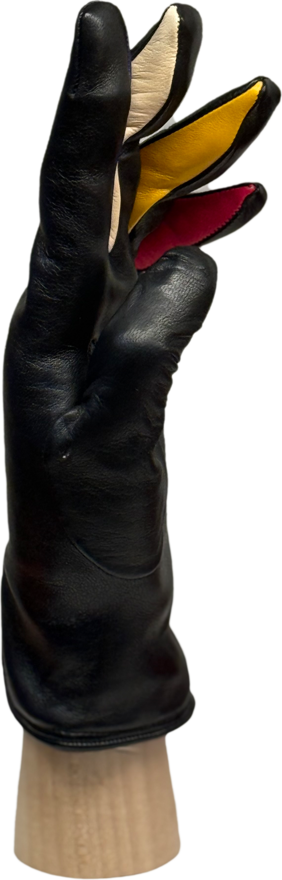 Guanti Donna in pelle di vitello con dita colorate