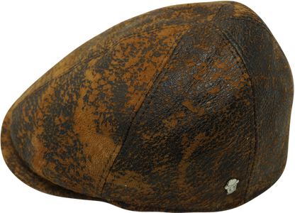 Patchwork Flat Cap (Genuine Leather)