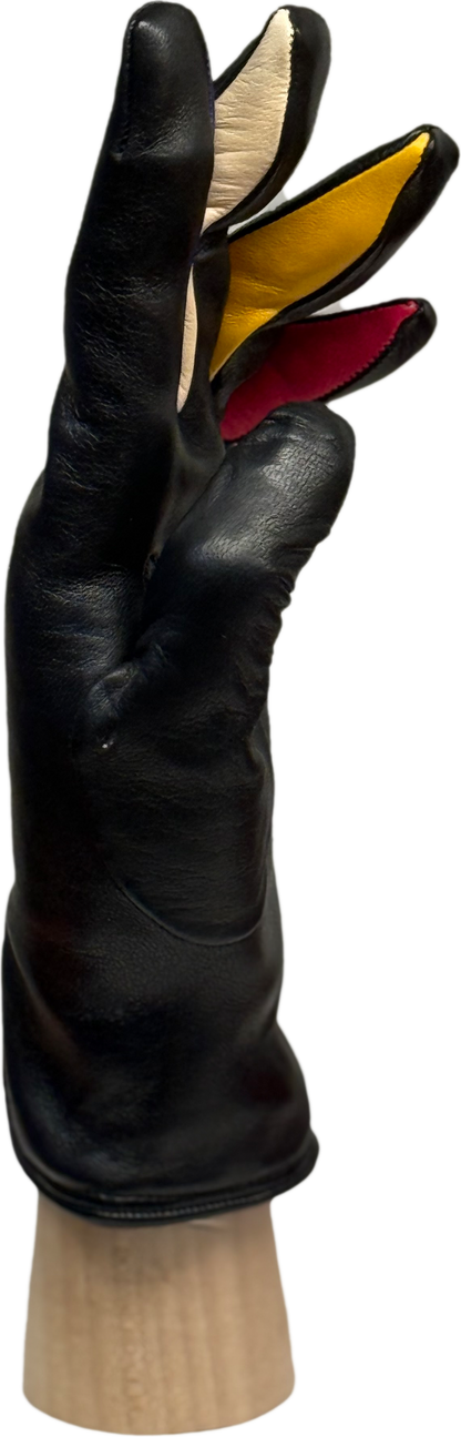Guanti Donna in pelle di vitello con dita colorate