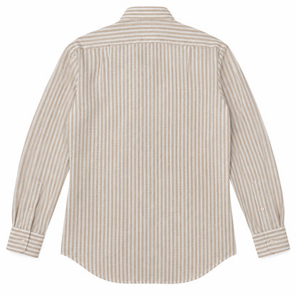 Camicia Lino Righe - 100700 Beige