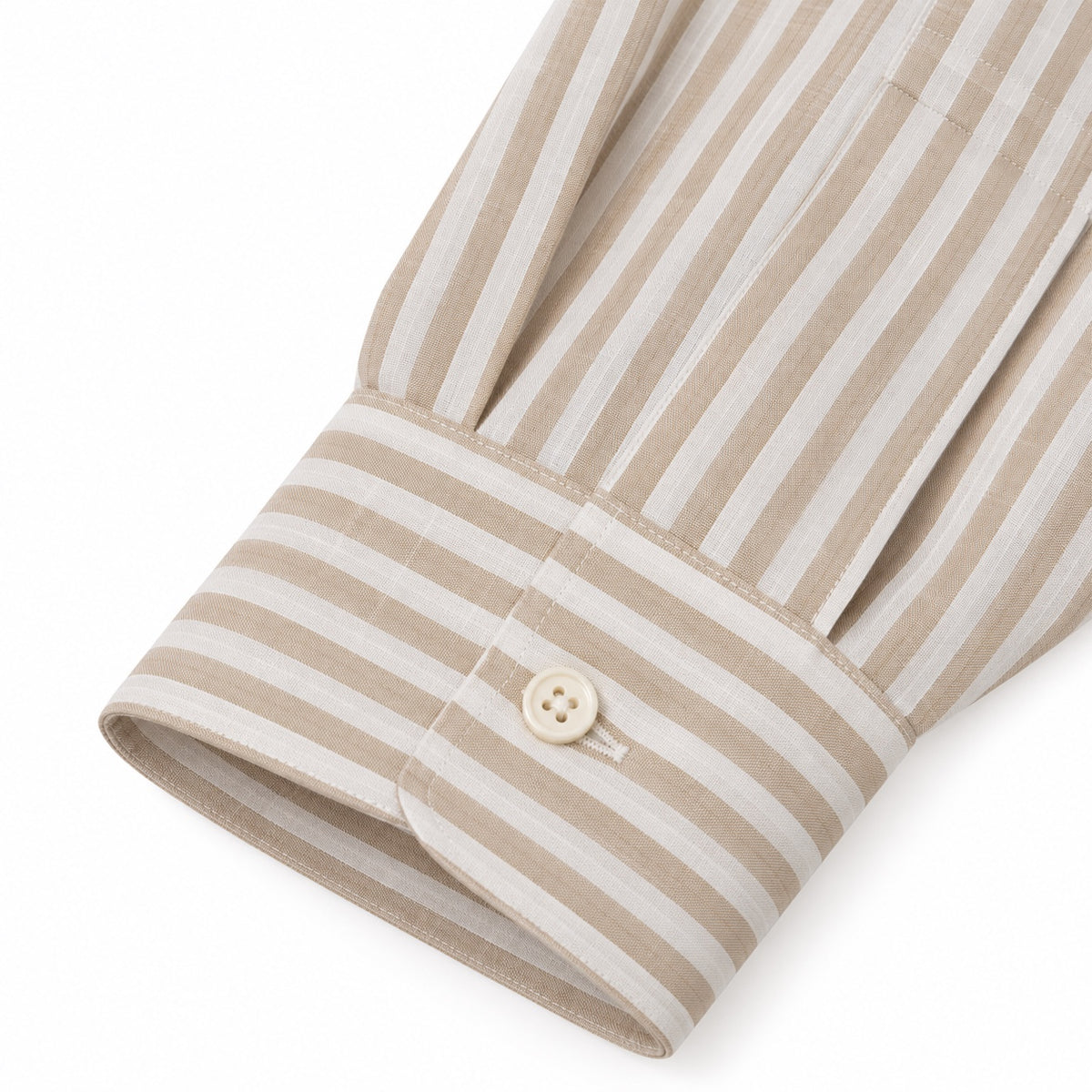 Camicia Lino Righe - 100700 Beige