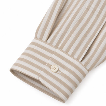 Camicia Lino Righe - 100700 Beige