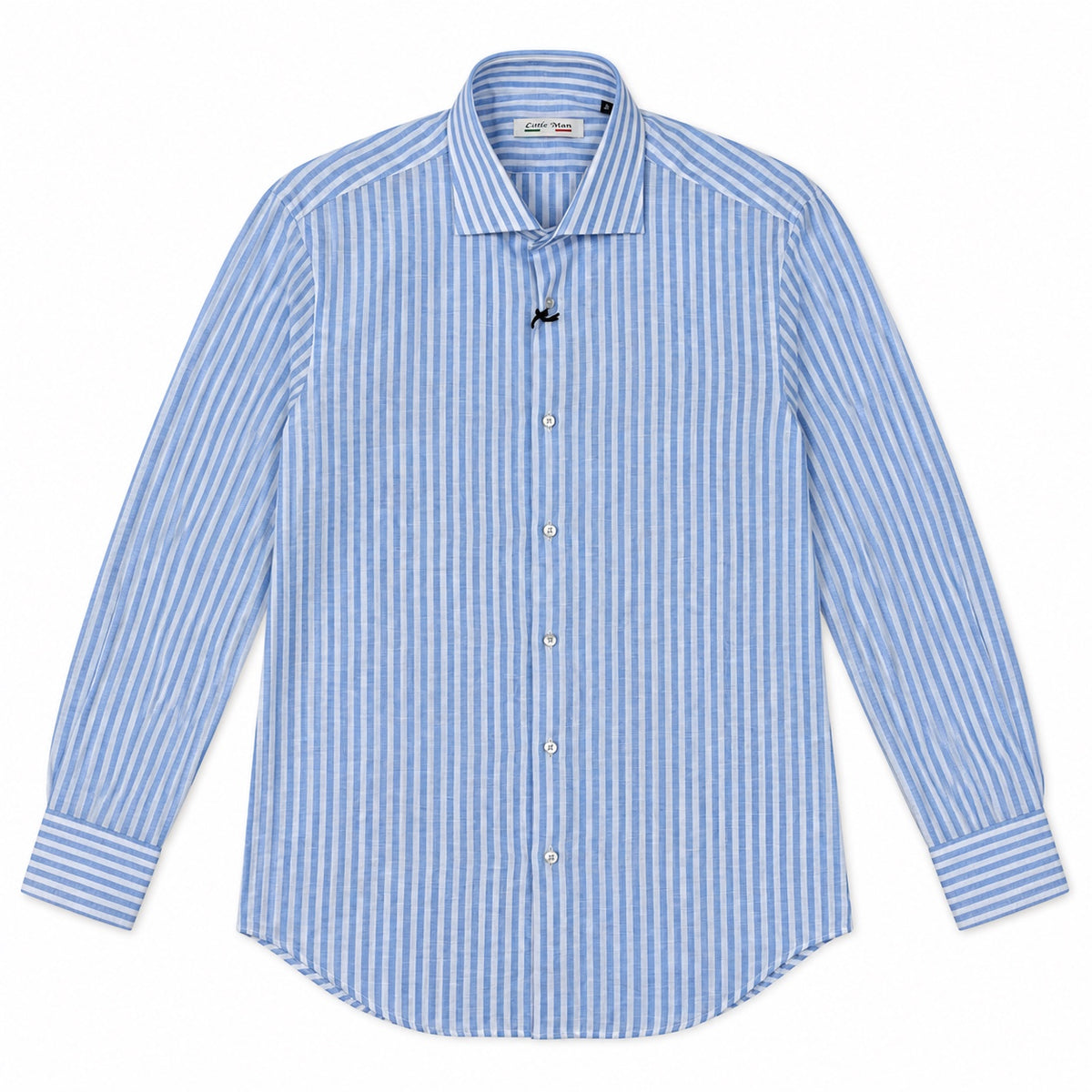 Camicia Lino Righe - 100700 Celeste