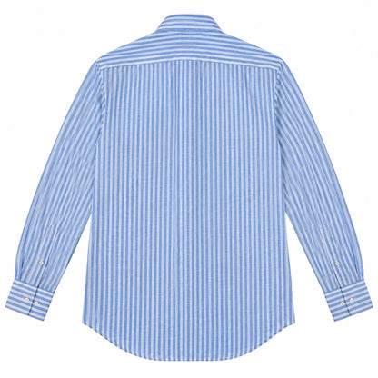 Camicia Lino Righe - 100700 Celeste