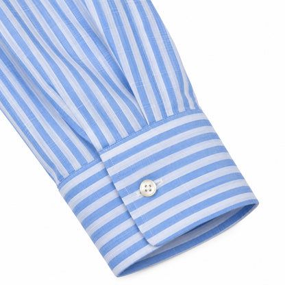 Camicia Lino Righe - 100700 Celeste