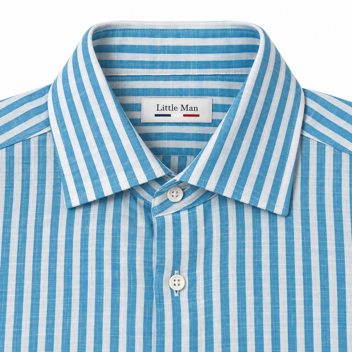 Camicia Lino Righe - 100700 Turchese