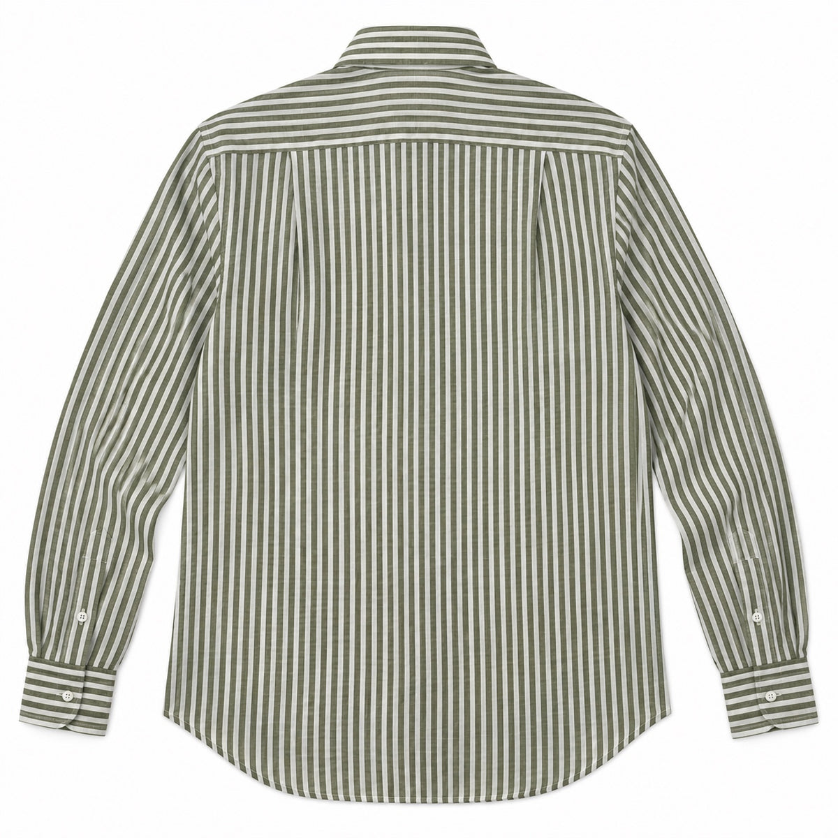 Camicia Lino Righe - 100700 Verde