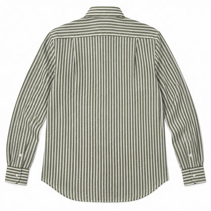 Camicia Lino Righe - 100700 Verde