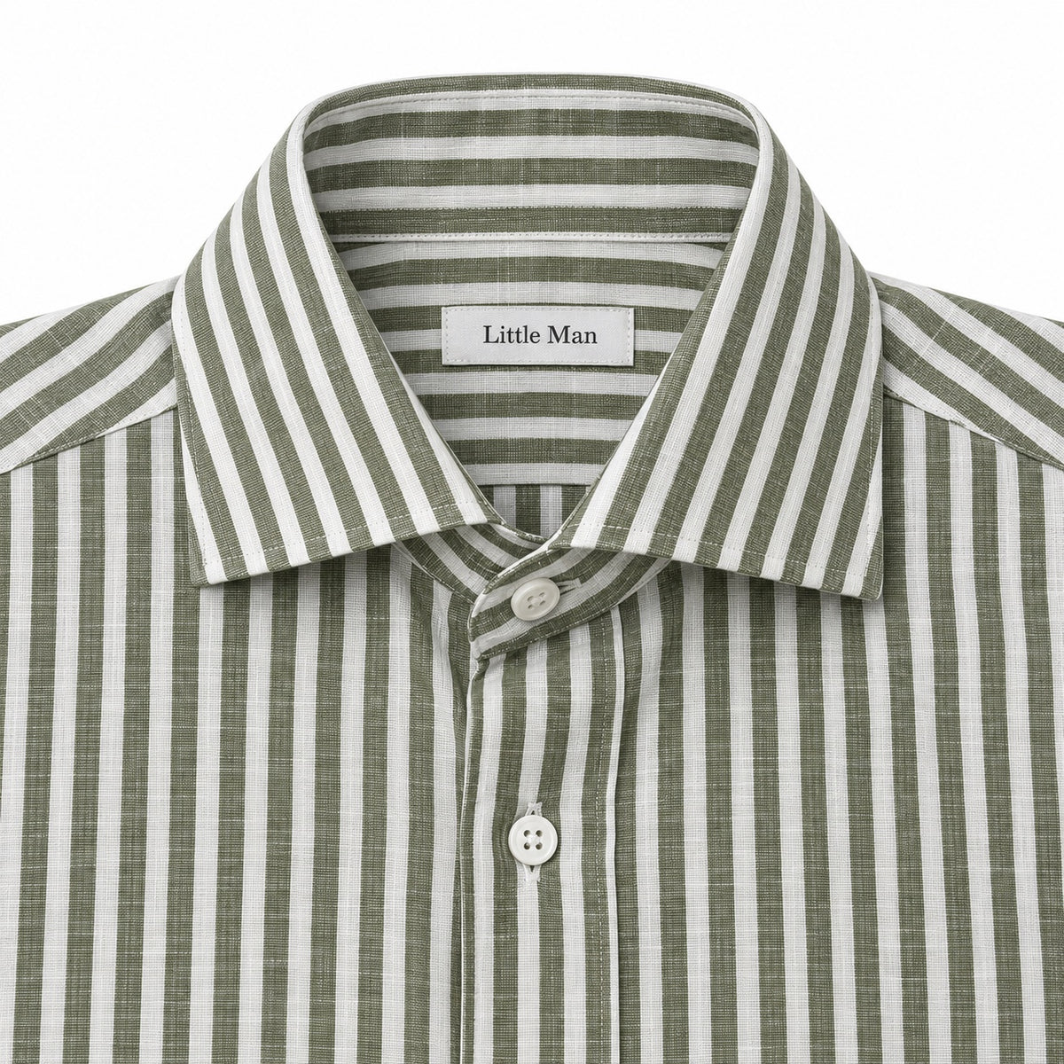 Camicia Lino Righe - 100700 Verde