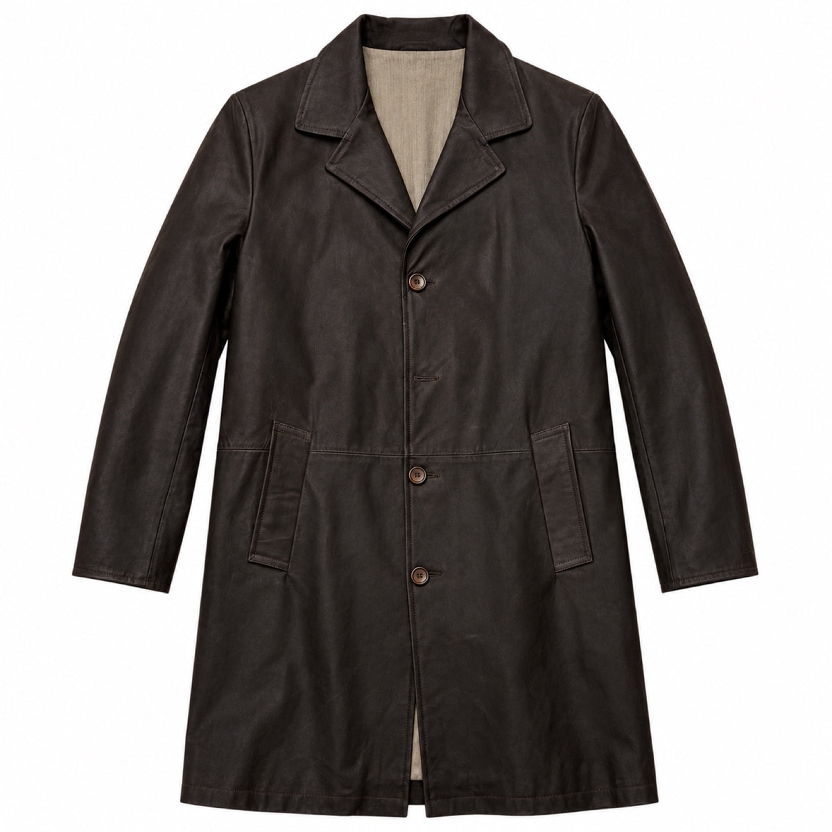 Cappotto Oleato In Pelle - Baglioni T.Moro