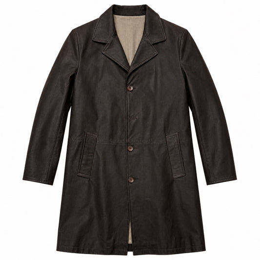 Cappotto Oleato In Pelle - Baglioni T.Moro