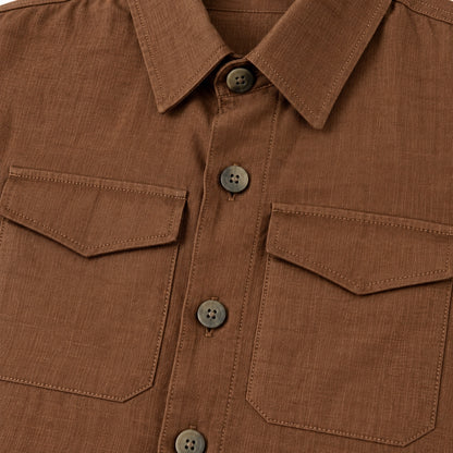 Giacca Camicia Lino - Over Shirt Bruciato