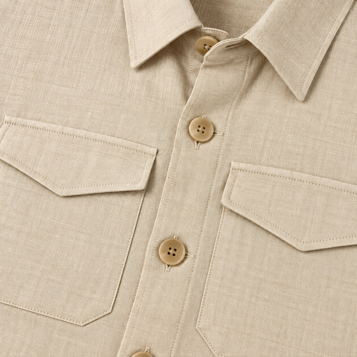 Giacca Camicia Lino - Over Shirt Panna