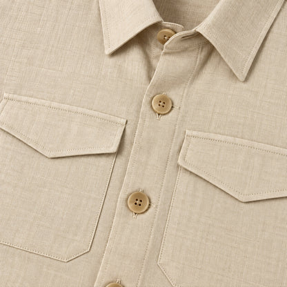 Giacca Camicia Lino - Over Shirt Panna