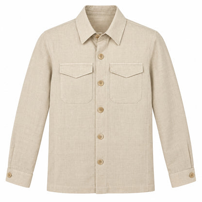 Giacca Camicia Lino - Over Shirt Panna
