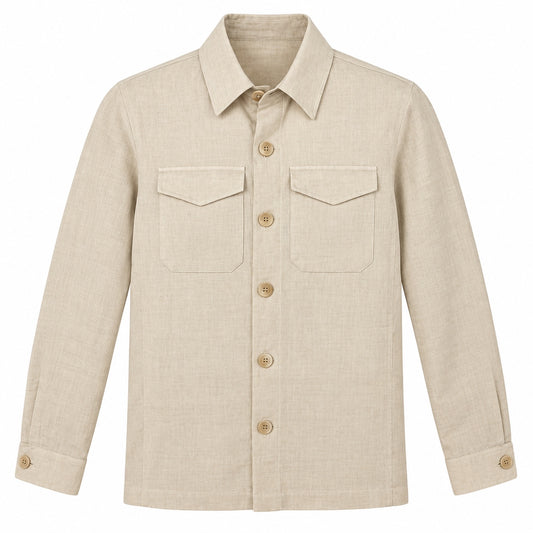 Giacca Camicia Lino - Over Shirt Panna