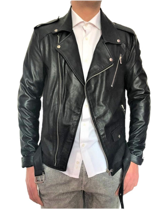 Chiodo-Jacke (echtes Leder)